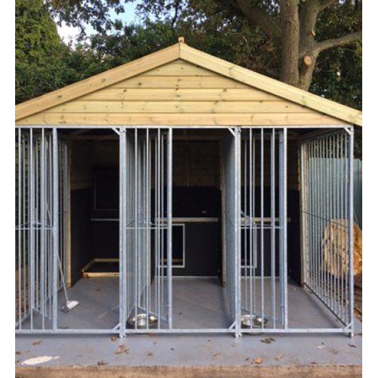 Willow Gun Dog Kennel – With Dog Pods - Insulated - 2 Kennel Bays